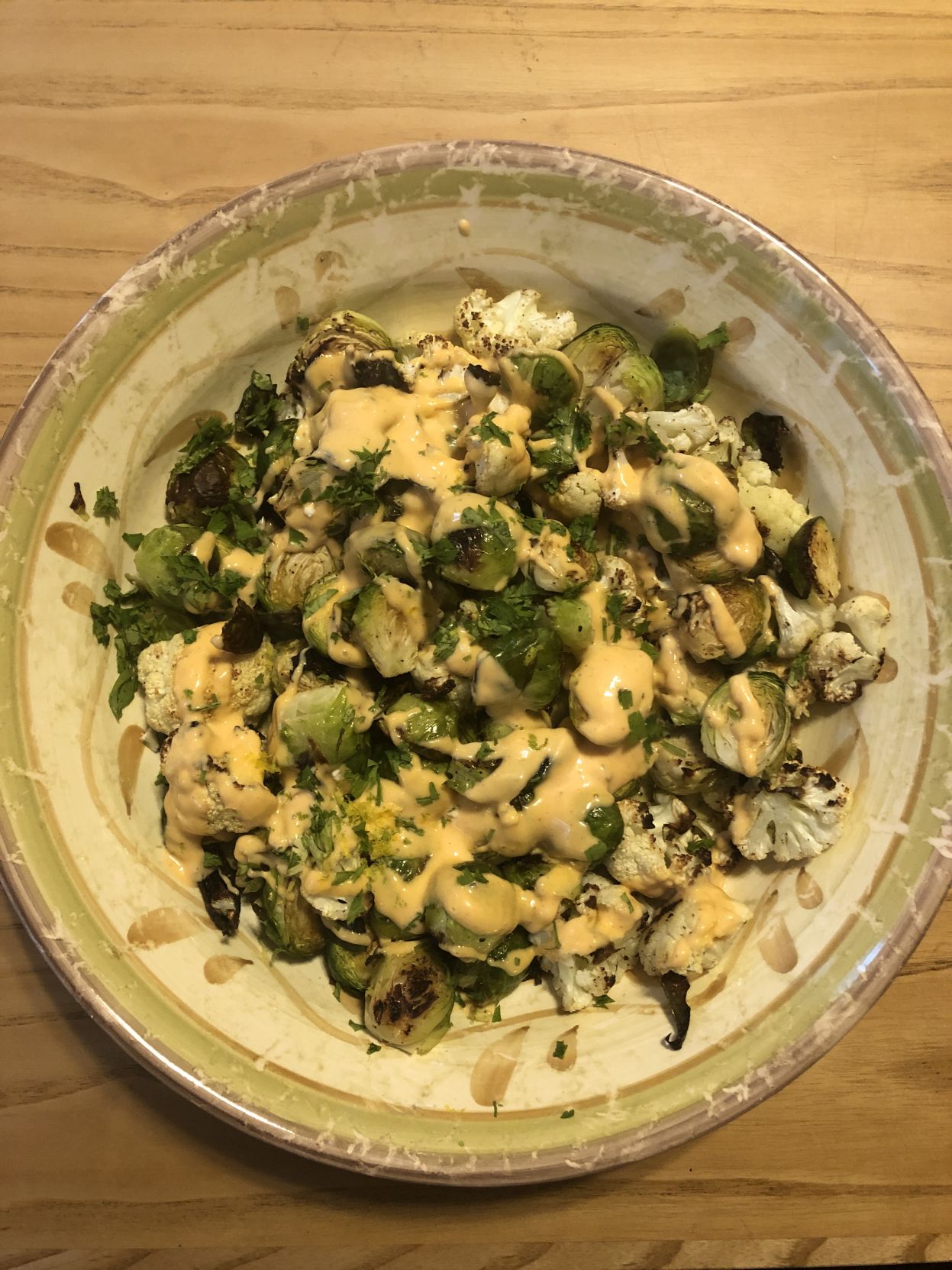 Bang Bang Brussels Sprouts and Cauliflower